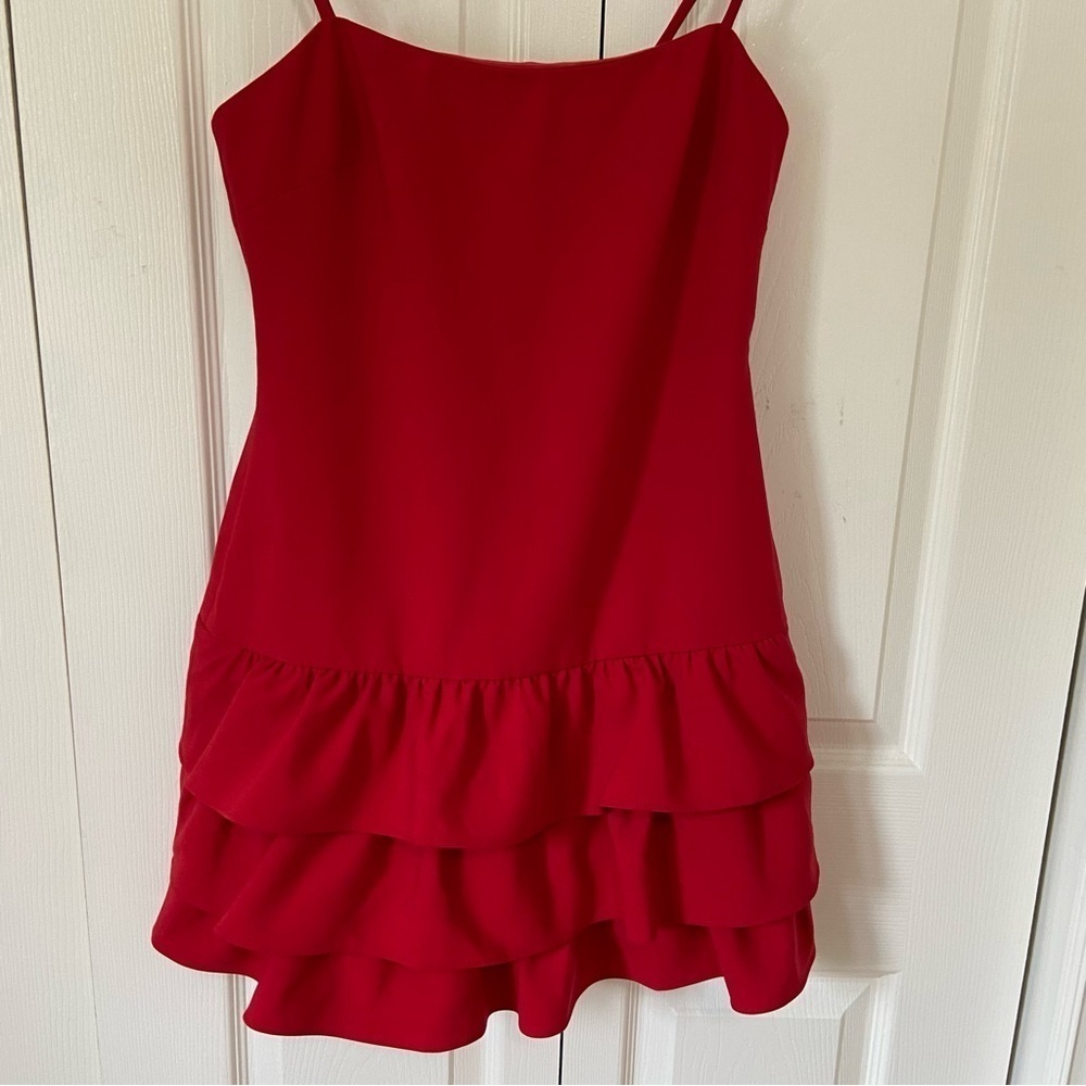 Revolve Likely NWT Amica Red Ruffle Mini Dress Size 6 - Picture 5 of 12